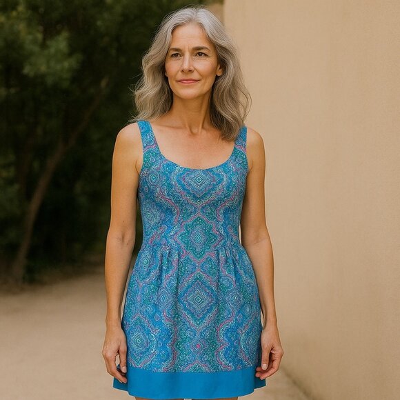 SOLD Talbots Paisley Fit + Flair Dress - Picture 12 of 12